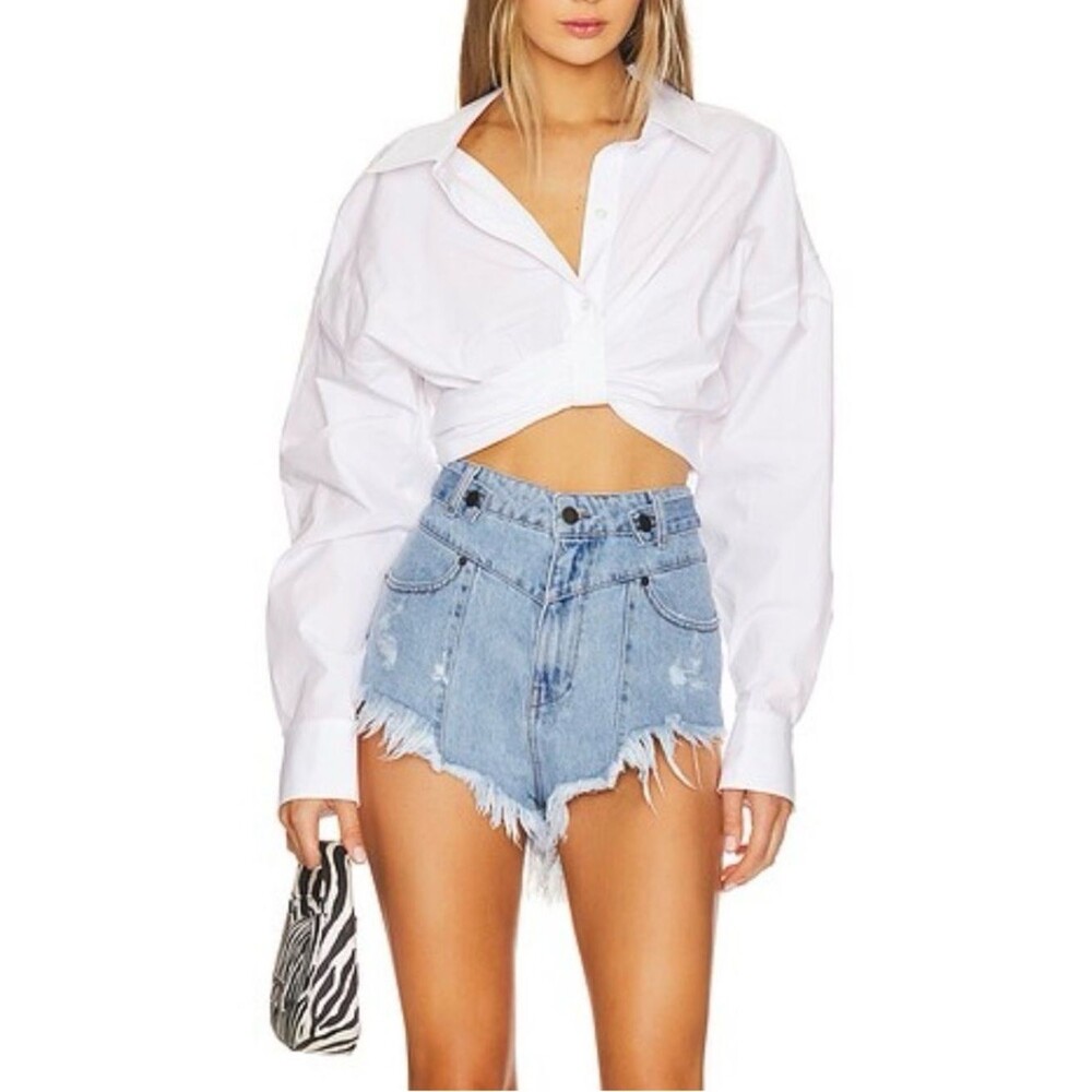 New Retrofete Tessa Short Light Blue Stone Size 30 Cotton Festival Going Out